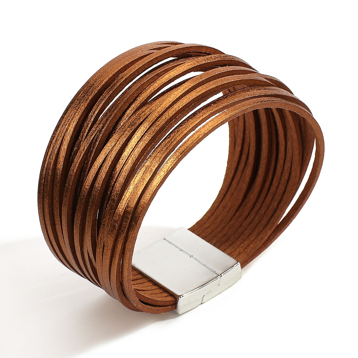 Amorcome – Bracelet en cuir mince multicolore, bandes multiples, large, bijoux de fête à la , Bracelets pour femme