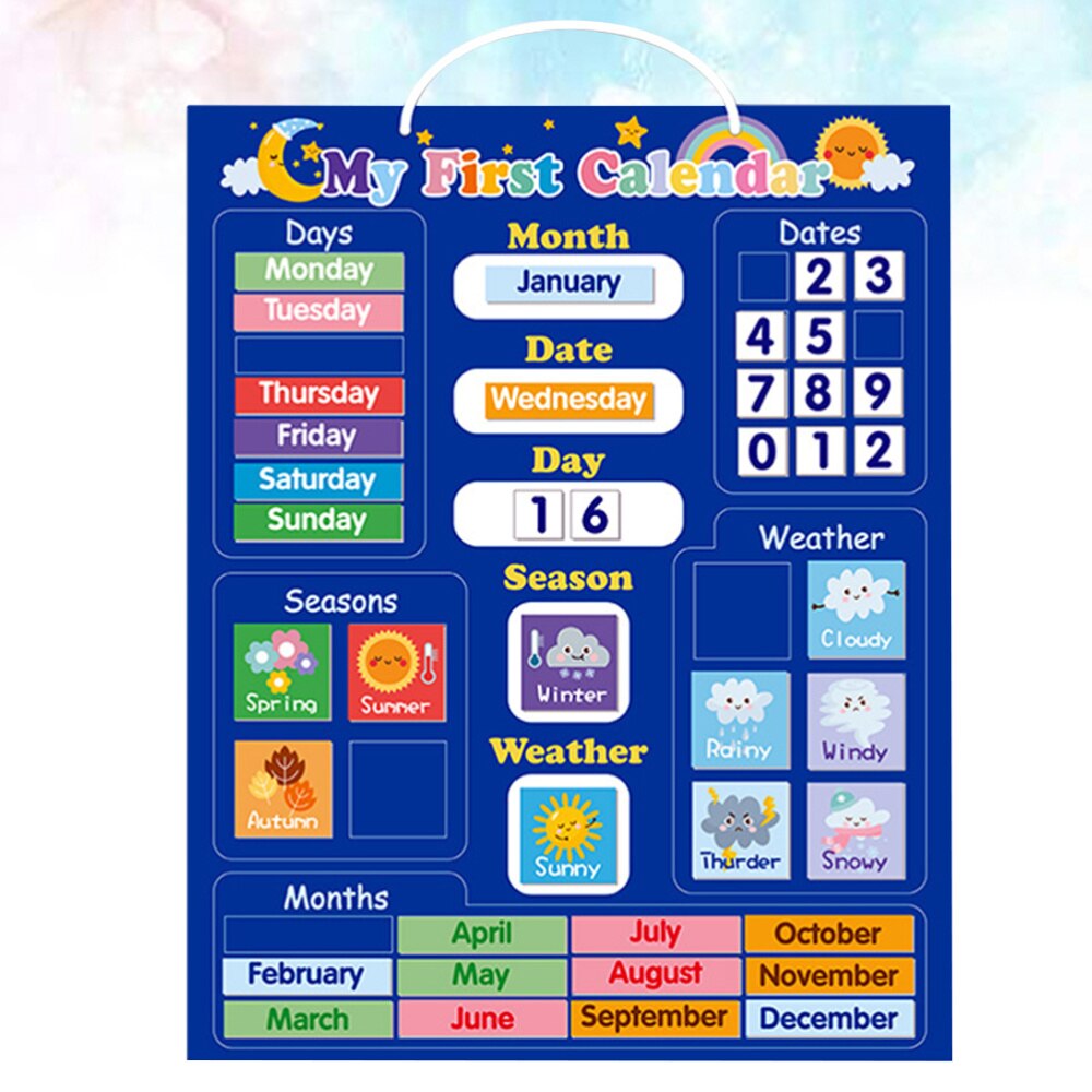 1 Set Engels Weer Kalender Boord Grappige Kalender Magnetische Plaat Creatieve Kalender Cognitieve Opknoping Boord Vroeg Educatief