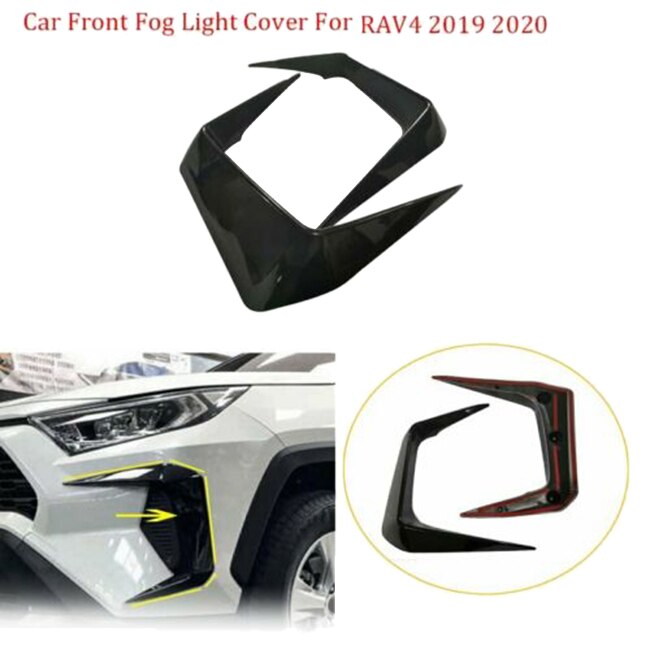 Car Front Fog Light Cover Mouldings Fog Eyebrow Trim for Toyota RAV4