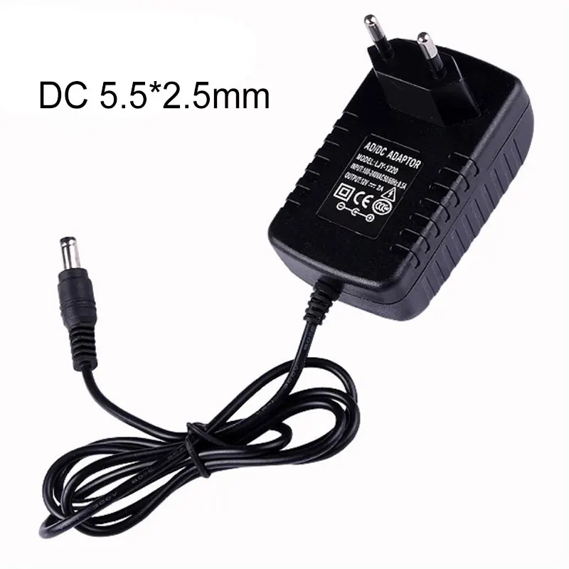 DC 12 V 1A 2A 3A Voeding AC100-240V Converter Adapter DC12V EU/US Plug 5.5mm x 2.1-2.5mm Verlichting Transformator Driver