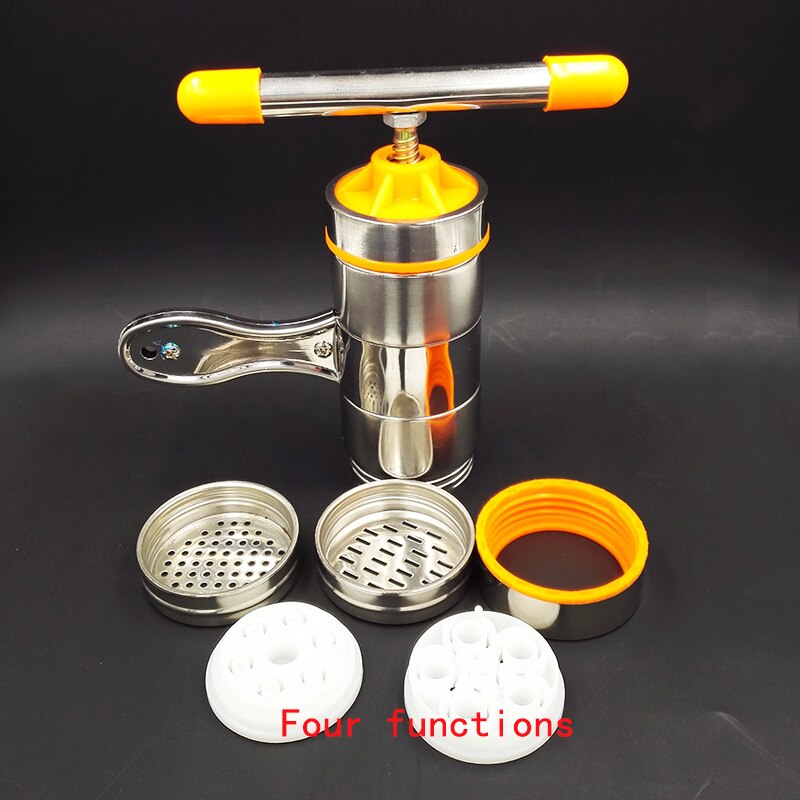Máquina Manual para hacer fideos de acero inoxidable, prensa para hacer Pasta, cortador de manivela, utensilios de cocina para hacer espagueti: Four Functions