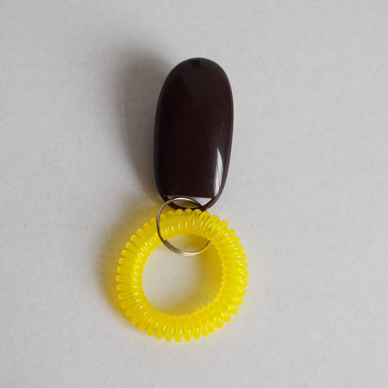 5pcs Pet Cat Dog Training Clicker Portable Dog Button Clicker Sound Trainer Pet Train Tool Wrist Strap Key Chain Accessory: coffee