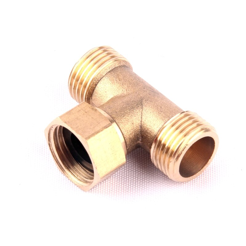 Conector de rosca en t de latón para manguera de jardín, accesorio de tubería de latón de 3 vías, 1/2 pulgadas, 1 ud.