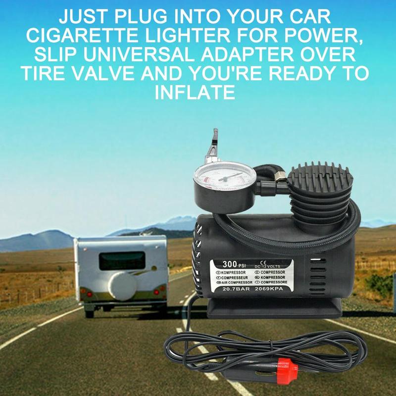 Car Auto 300PSI C300 12V Mini Air Compressor Car Electric Air 12V Air Tire Mini Inflator Compresso 300PSI C300 Pump H3I9