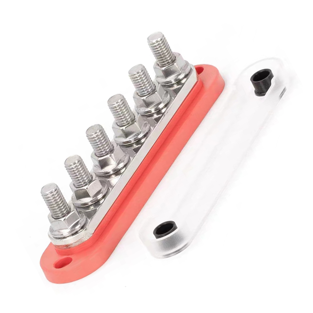 High Current Bus Terminal 12V 150A Automotive Yacht Busbar Circuit Connector Bus Automotive Marine Modification: Red