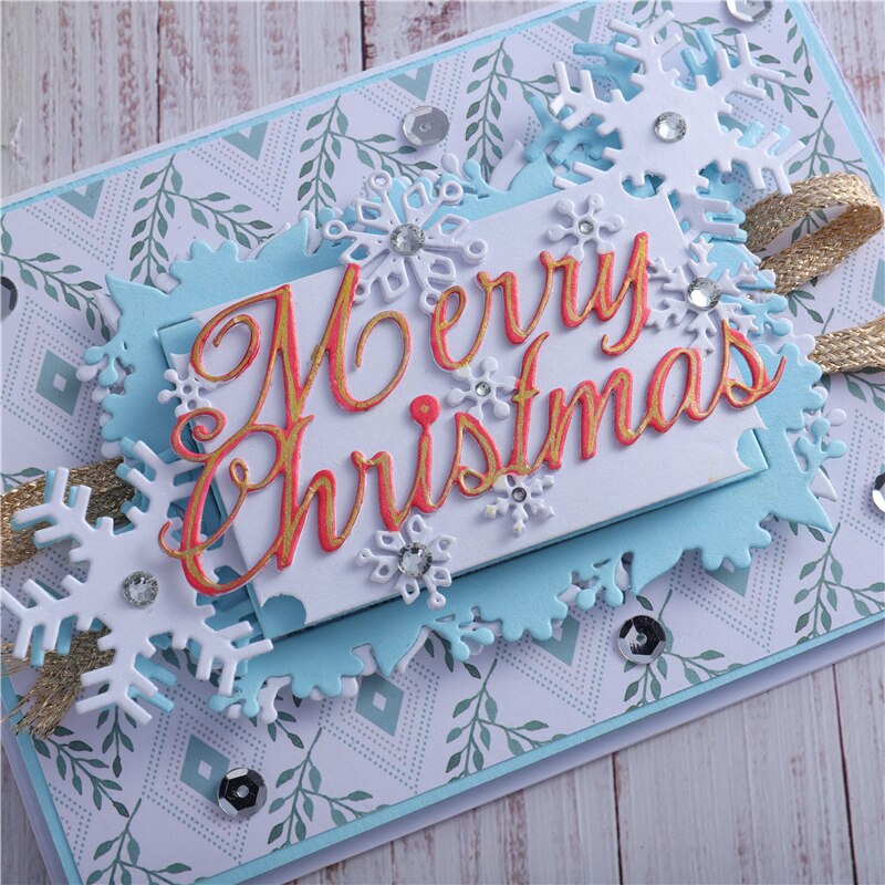 Kokorosa Merry Christmas Metal Cutting Dies Word Dies Scrapbooking For Card Making DIY Cuts Craft Dies Letters Die Cut