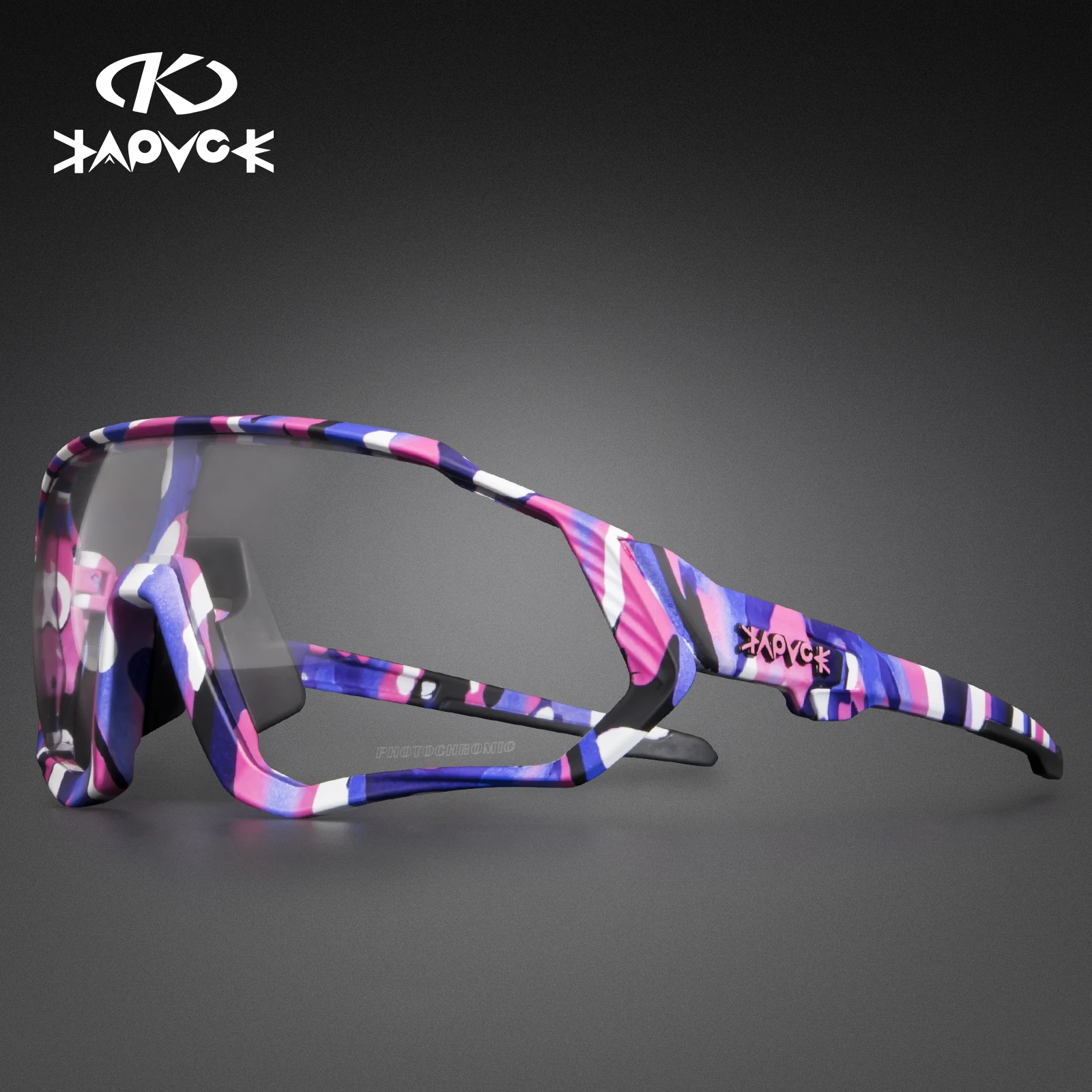 Kapvoe fotochromowe okulary przeciwsłoneczne na rower mężczyźni kobiety Sport Road Mtb rower górski okulary rowerowe okulary rowerowe okulary gogle: Lawenda