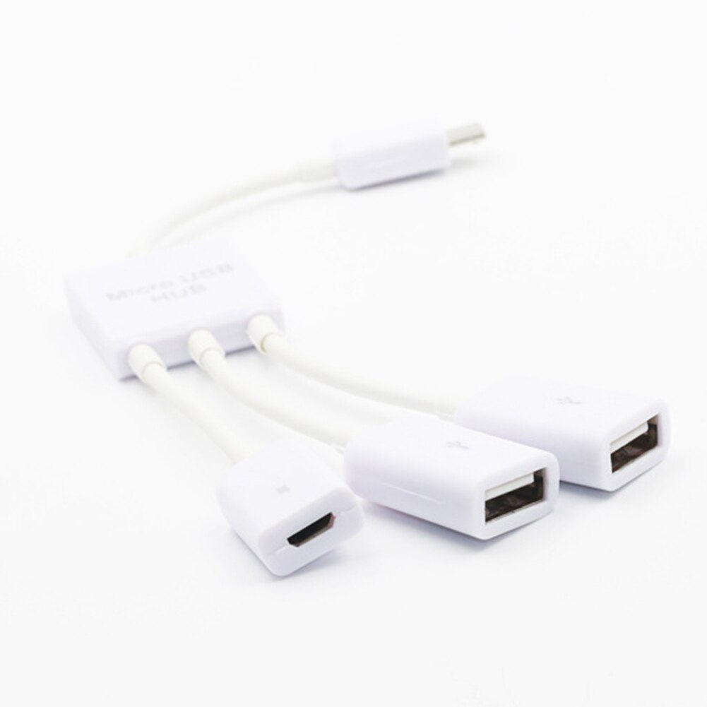 3 In 1 Micro Usb Power Opladen Otg Hub Cable Adapter Converter Extender Voor Samsung Sony Toshiba: WHITE