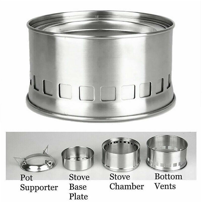 Camping Lichtgewicht Kachel Opvouwbare Winddicht Houtkachel Voor Picknick Outdoor Draagbare Bbq Rvs Camping Kachel