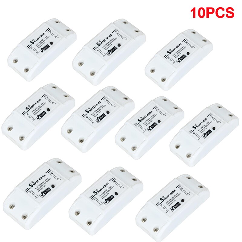 Tuya Smart Switch Wifi Smart Home Wireless Remote Control ON/OFF Timer DIY Switch Via Smart Life APP Work with Alexa Google Home: 10PCS Wifi Switch