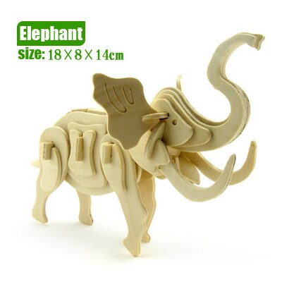 Dinosaurier puzzle tiere holz spielzeug dreidimensionale modell montiert puzzle spielzeug DIY für baby kinder pädagogisches 3D puzzles: Elephant