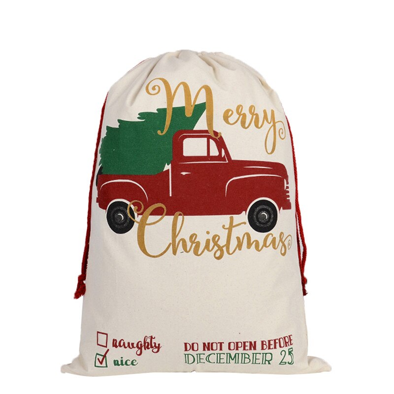 Bolsas de calcetín navideñas grandes, saco de de Papá Noel de Hessian, bolsa de decoración, de caramelo, bolsa con cordón de almacenamiento, 11 estilos: F