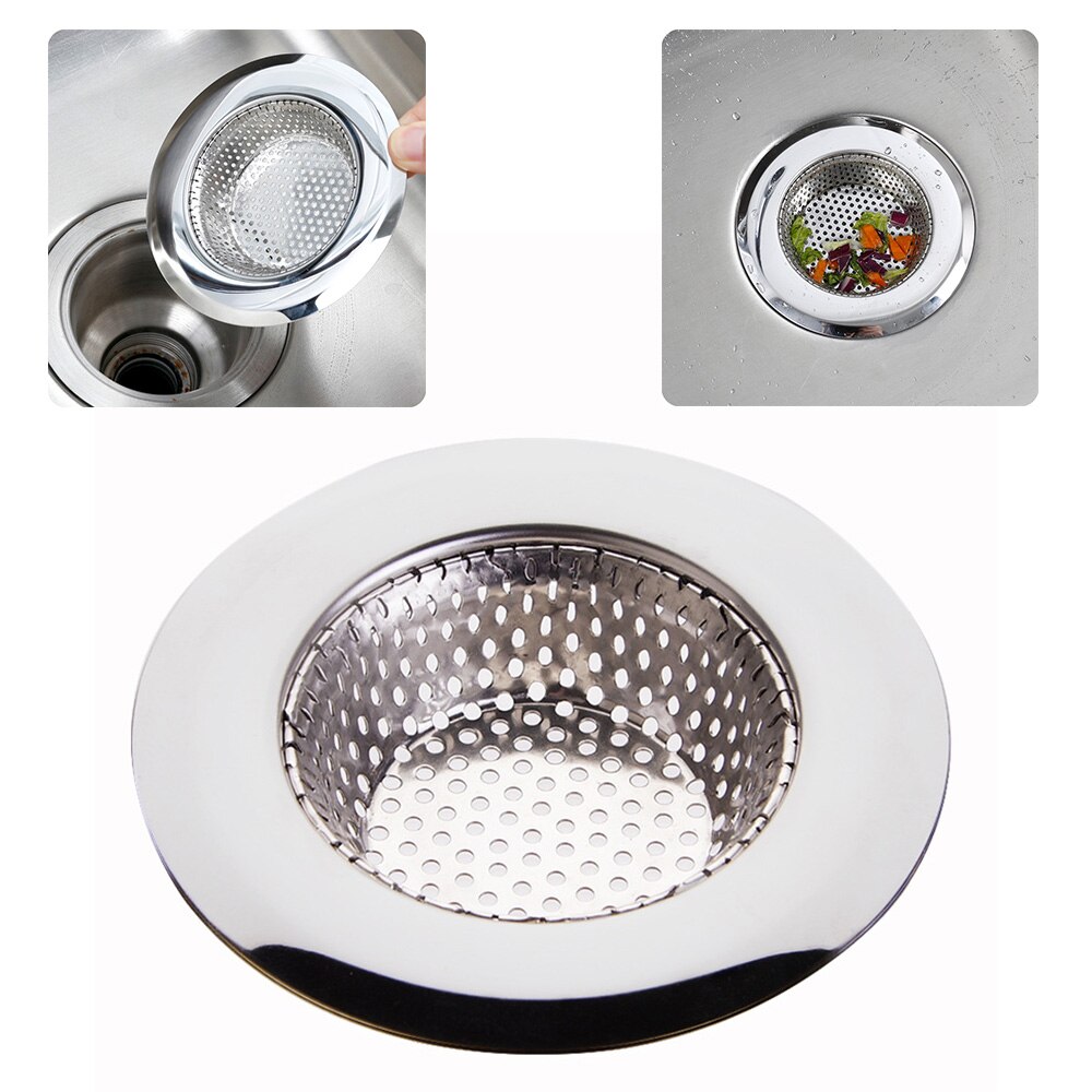 1Pc Huishoudelijke Rvs Spoelbak Zeef Keuken Benodigdheden Badkamer Accessoires Metalen Filter Bad Afvoer Afval Screen