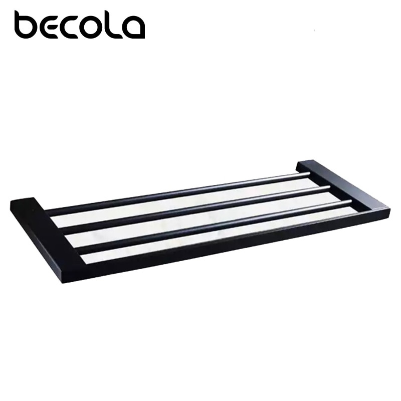 Becola badeværelse tilbehør 500mm sort håndklædestang badeværelse hardware vægmonteret rustfrit stål håndklædeholder