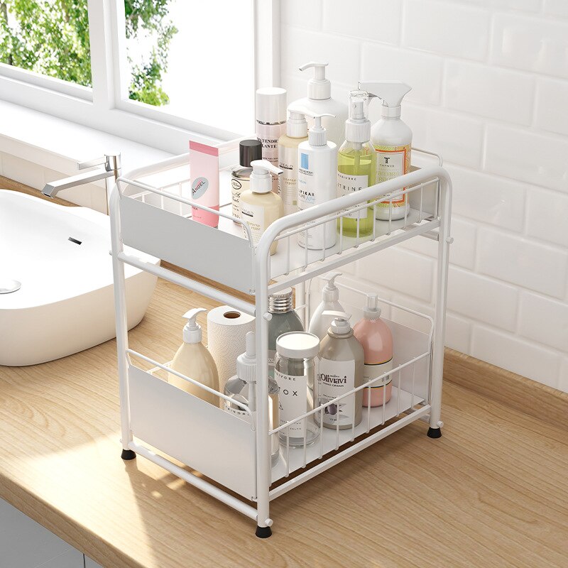2 Layer Kitchen Shelf Organizer Dish Drying Rack Utensils Holder Bowl Dish Draining Shelf Kitchen Storage Countertop Organizer