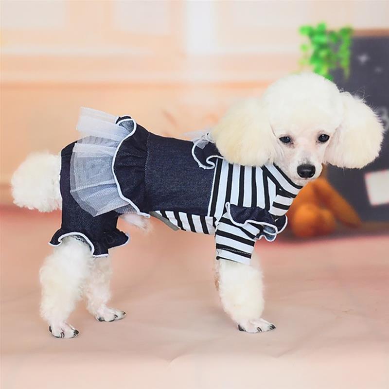 Zomer Pet Dog Leuke Strik Kleding Kostuum Jurk Tutu Denim Jurk XS-XL Hond Trouwjurk