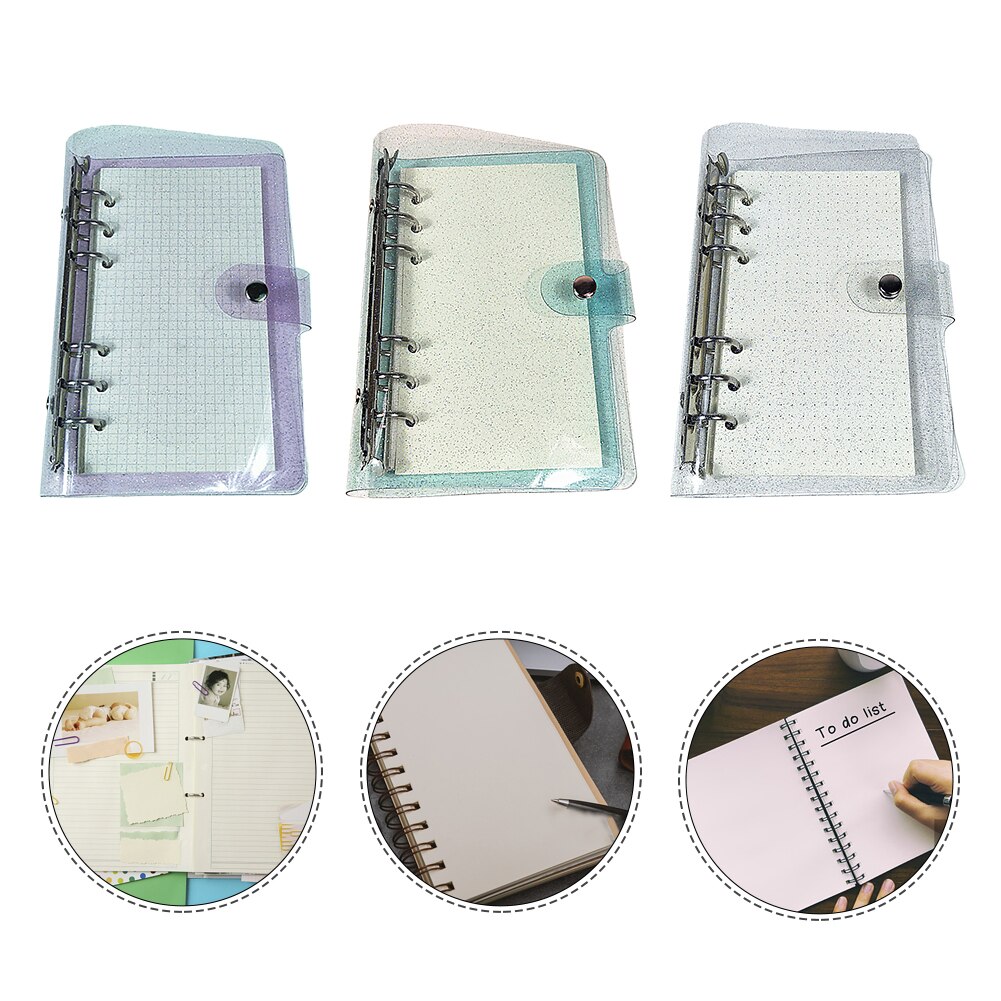A6 Office Portable PVC Daily Planner School Supplies Transparent Loose Leaf Protector Binder Cover File Folder Home Notebook