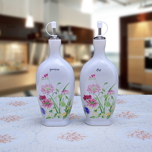 Juego de botellas de aceite en aerosol para cocina, contenedor de botella de aceite de cerámica grande sin goteo, utensilios de cocina OC50TL: 25CM B