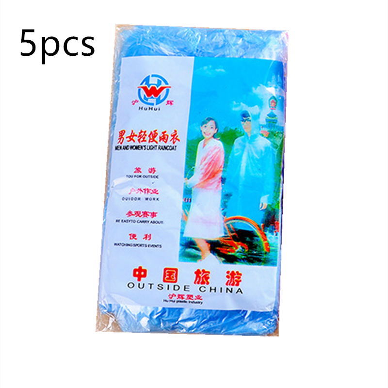 100% Brand Outdoor Activities Football Camping Walking Protection Dust-proof Anti-fog PVC Disposable Transparent Raincoat: 5pcs