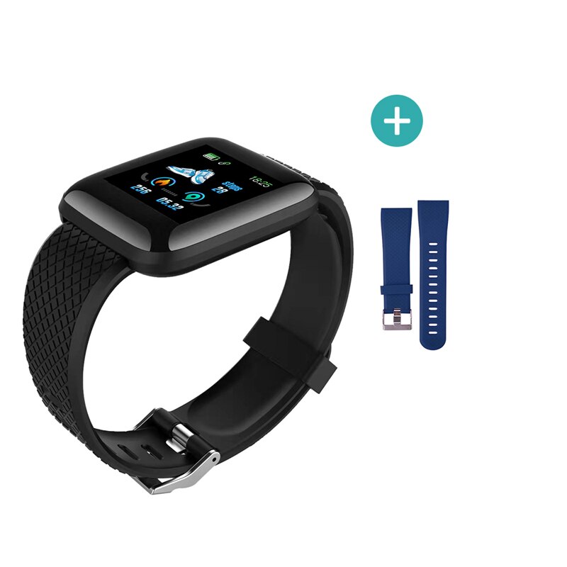 D13 Smart Watches 116 Plus Heart Rate Watch Smart Wristband Sports Watches Smart Band Waterproof Smartwatch Android Waterproof: black blue