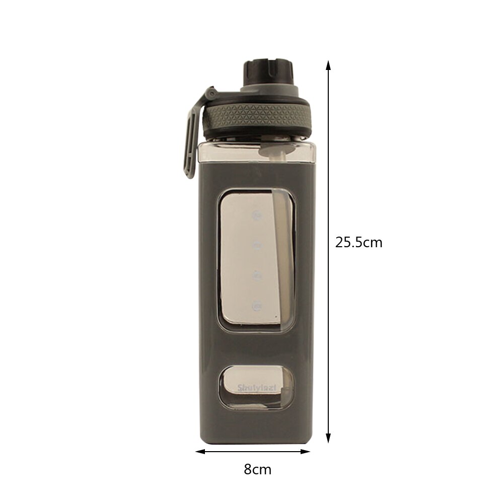 900ML transparent Platz Wasser Flaschen Kunststoff Reise Tee Saft Milch Tragbare Nette Shaker Trinken Flasche Kawaii schneiden: grau