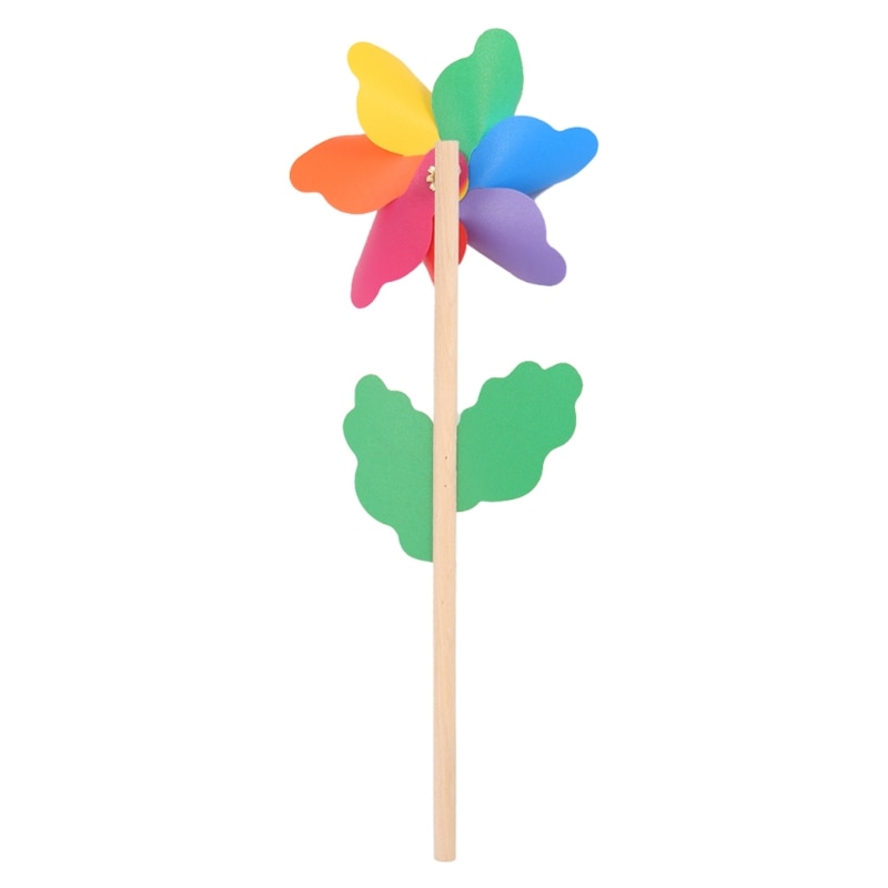 Moulin à vent en bois vent Spinner roues à roulettes maison jardin cour décoration enfants jouets