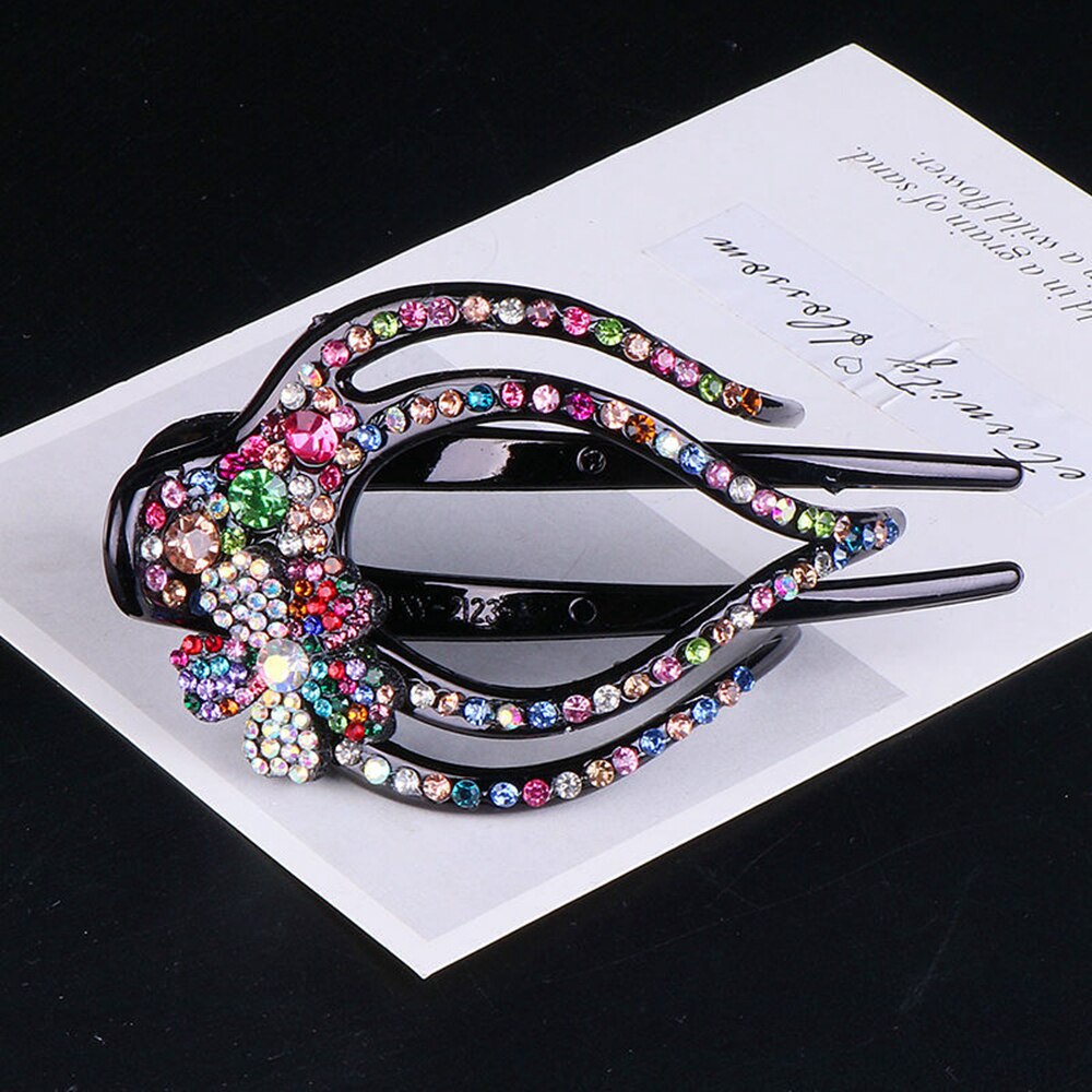 Épingle à cheveux en cristal pour femmes, pince à cheveux en forme de bec de canard avec strass, bijoux de coiffure pour filles, outils de coiffure,