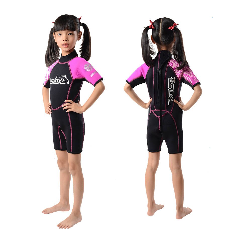 Slinx Kids neoprene 2mm wetsuit junior for boys rash guard girls swimming bathing shorty wetsuits kid