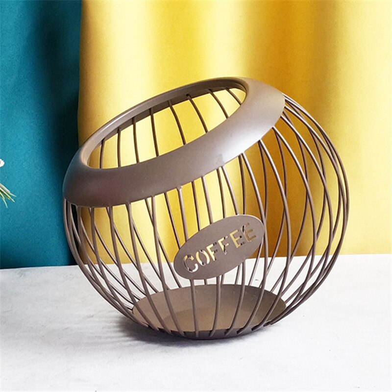 Multi-Use Nespresso Dolce Gusto Coffee Pod Storage Holder Large Capacity Iron Display Stand Coffee Capsule Storage Cup Basket: Auburn