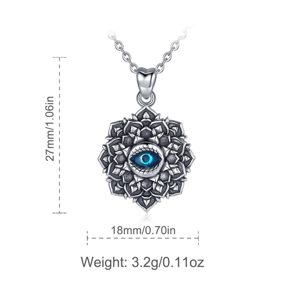 EUDORA 925 Sterling Silver Evil Eye Pendant Necklace Evil eye Lotus Choker Vintage Jewelry for Women Birthday Party D274