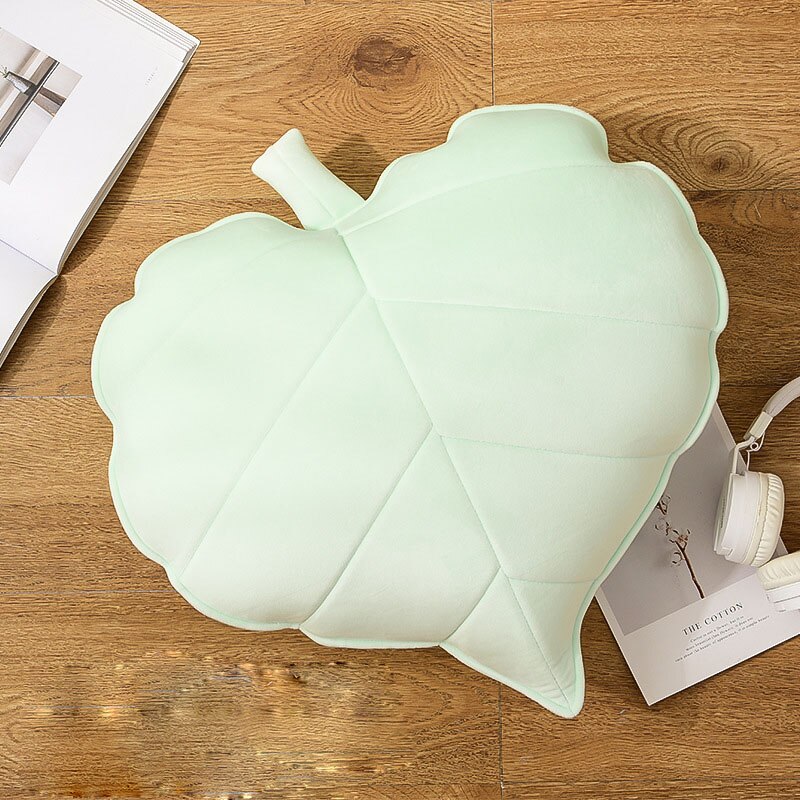 3D Hart Vorm Blad Cartoon Kussen Super Zacht Gevulde Pp Katoen Sofa Car Office Rugkussen Kussens Voor Thuis Kinderen room Decor: Light Green