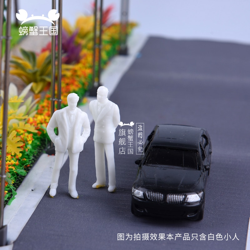 100pcs/lot 1:50 1:75 1:100 1:150 1:300 scale model people white plastic unpainted figure for Architecture train layout