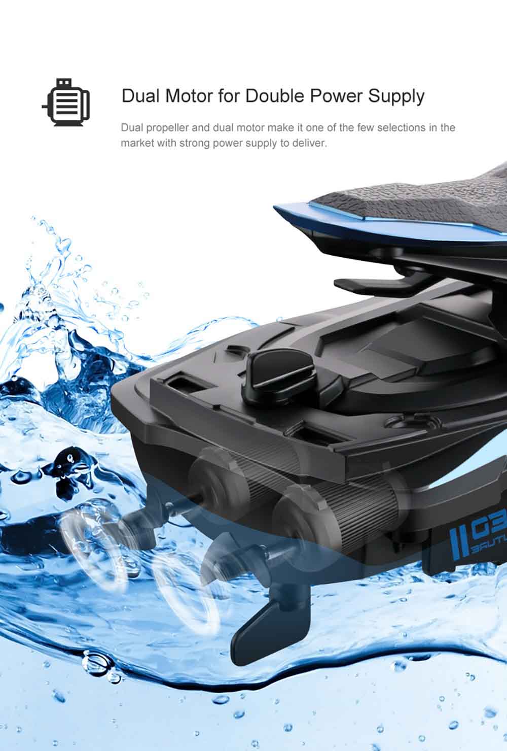 Seeker RC Boat Motorcycle Remote Control Motorboat 1/14 2.4G Water Sports