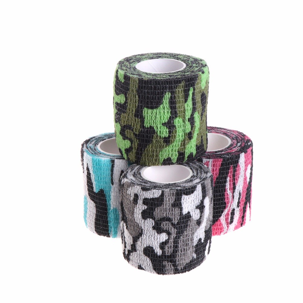Camouflage Tape Adhesive Roller Wrap Scroll Outdoor Guise Elasticity Bandage