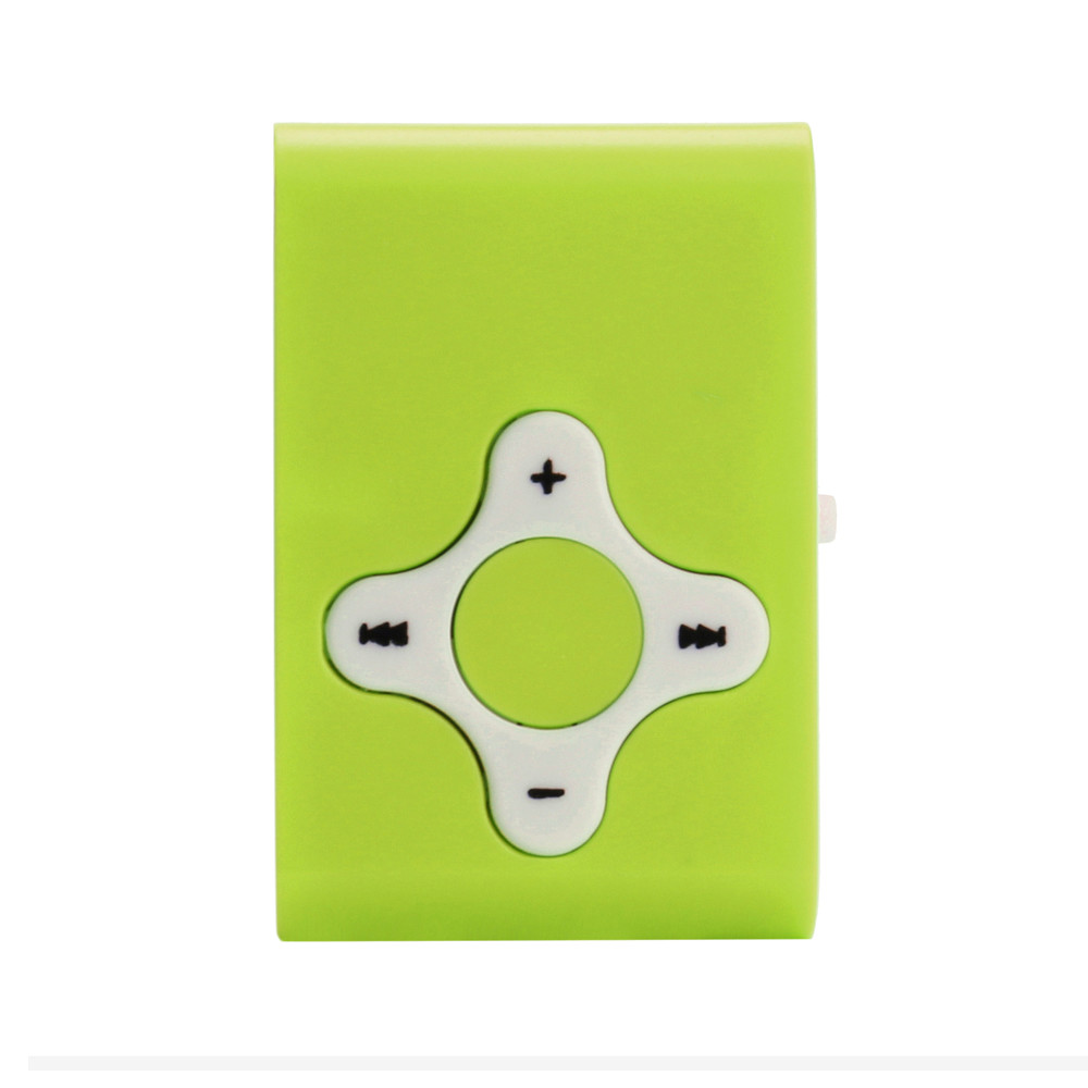 Mini reproductor de MP3 Clip USB, compatible con tarjeta Micro SD TF, reproductor multimedia de música, genial, reproductor multimedia de música con espejo,: Green