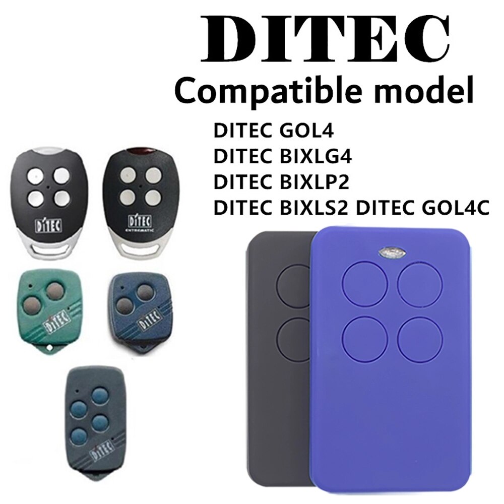 1 pçs controle de garagem para ditec gol4c/bixls2/bixlp2/bixlg4/gol4 porta controle remoto 433.92mhz replicador chaveiro