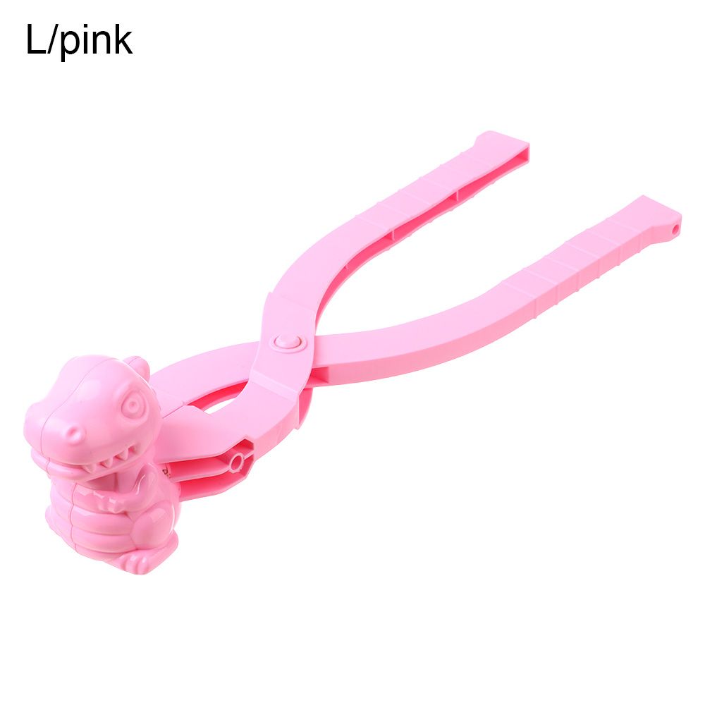 S/L Outdoor Fun &amp; Sports Dinosaur Snowball Maker Clip Outdoor Winter Snow Sand Mold Tool: Dinosaur pink-L