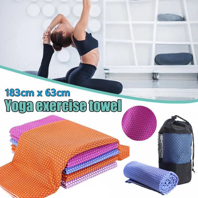 Manta de Yoga plegable antideslizante transpirable, toalla deportiva para Fitness, ejercicio, Pilates y Yoga, 183x63cm, 1 unidad