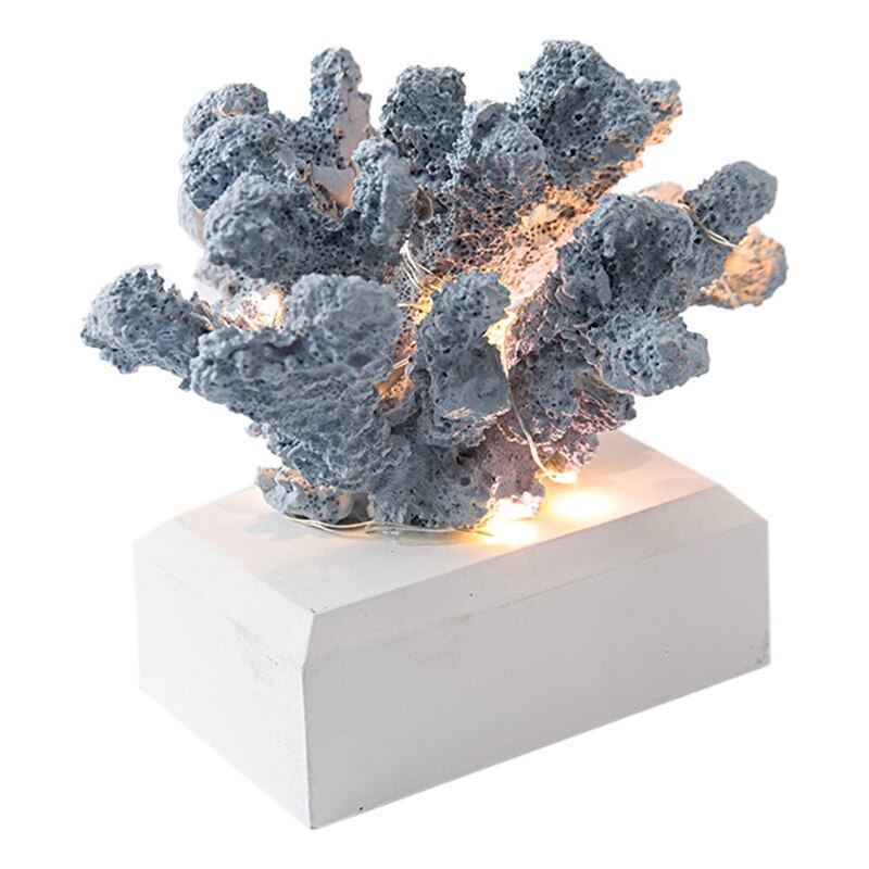 Simulated Resin Coral Jewelry Porch Wine Cabinet Desk Hotel Home Decoration Led Coral Lamp: Royal Blue