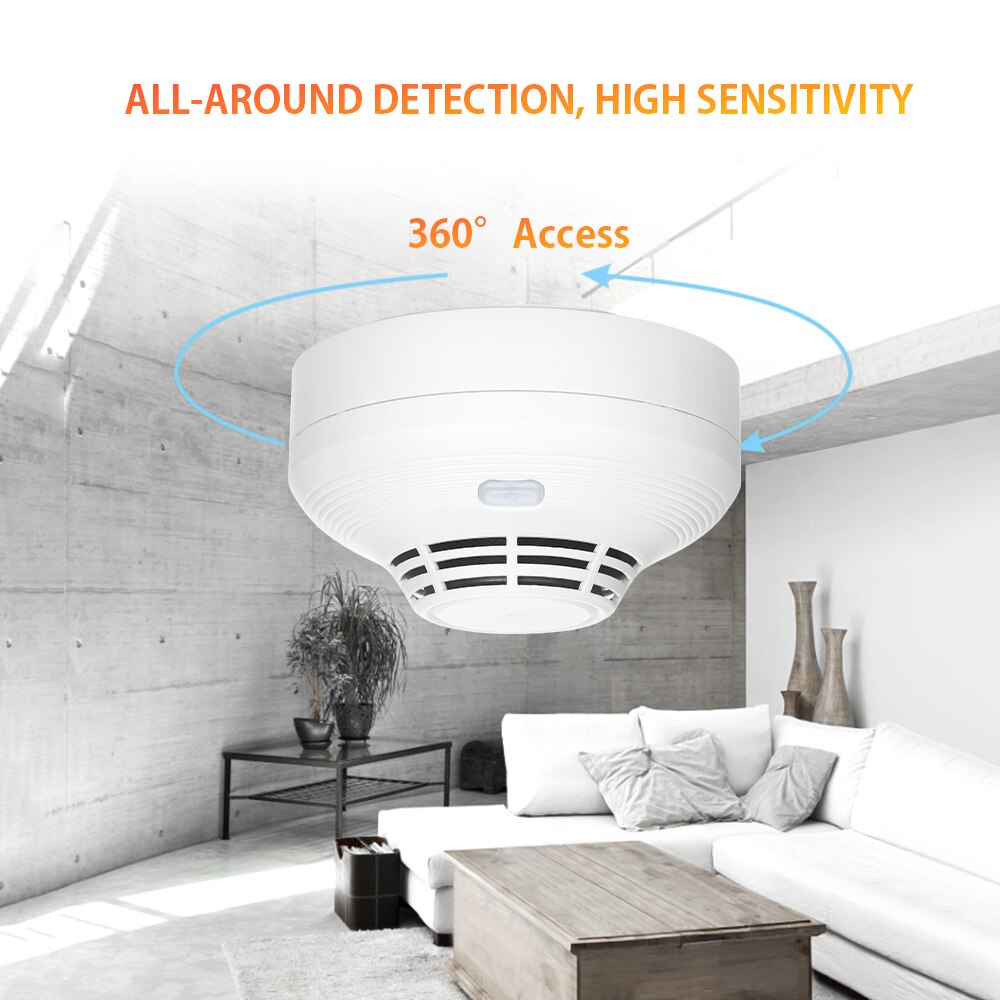 Smoke Detector Fire Alarm with Photoelectric Sensor Battery Operated with Light Sound Warning Not Hardwired for Home Kitchen