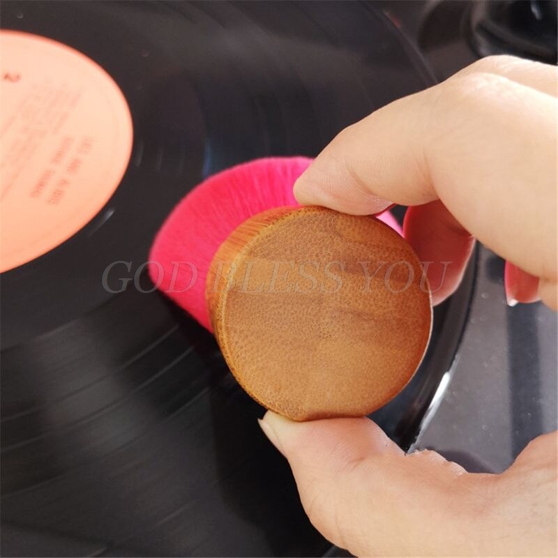 Houten handvat reinigingsborstel zachte borstel reiniger stofverwijderaar voor vinyl lp-speler accessoires