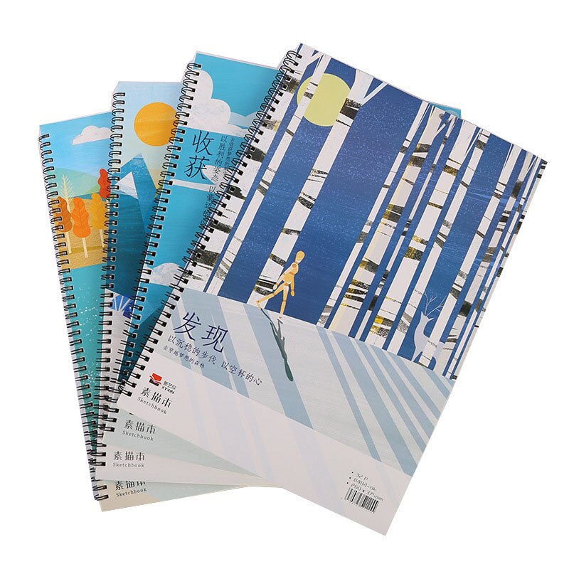 Landschapsschilderboek spiraalvormig schetsboek wit schetsboek om te tekenen 8k lege pagina's 32 pagina's kunst schoolbenodigdheden