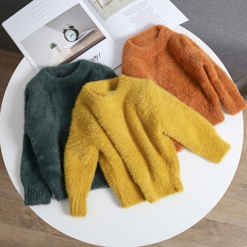 Baby Jongen Meisje Effen Trui Herfst Winter Peuter Warm Lange Mouwen Tops Blouse Kleding