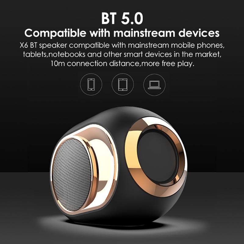 Altavoz X6 Bluetooth 5,0, altavoz inalámbrico, columna TWS, barra de sonido resistente al agua, soporte estéreo, TF AUX USB FM para teléfono PC