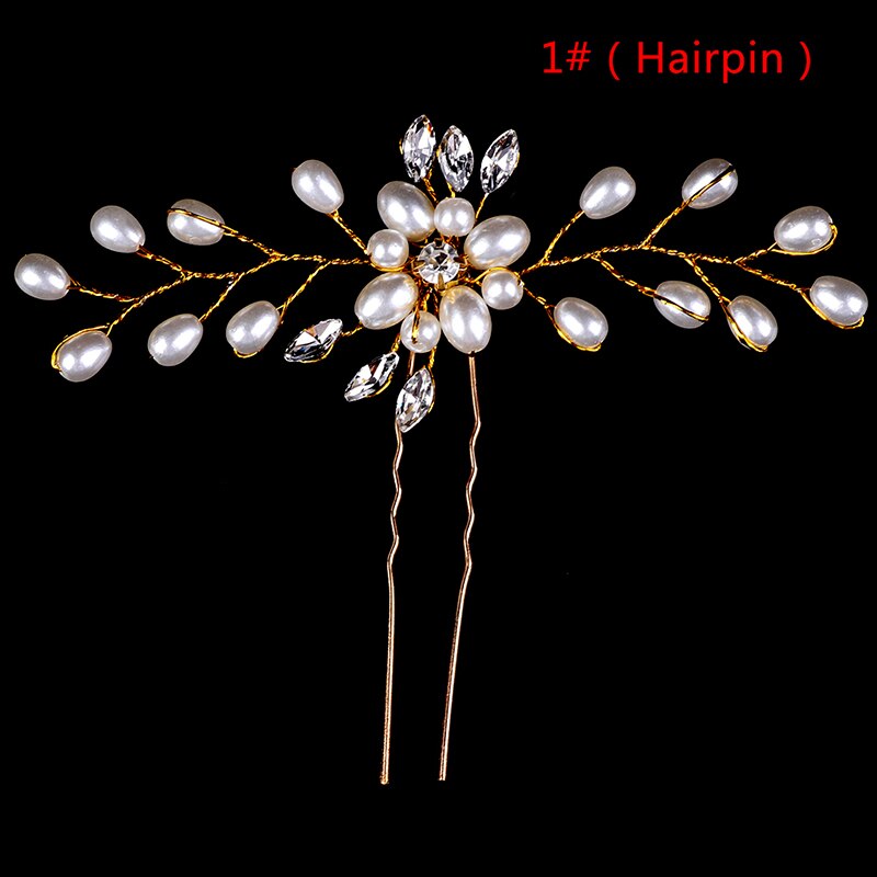 Bruiloft Hoofdtooi Parel Kristal Hoofdband Bruids Haaraccessoires Hoofddeksel Vrouwen Handgemaakte Tiara Bruiloft Haar Sieraden Sieraden: B