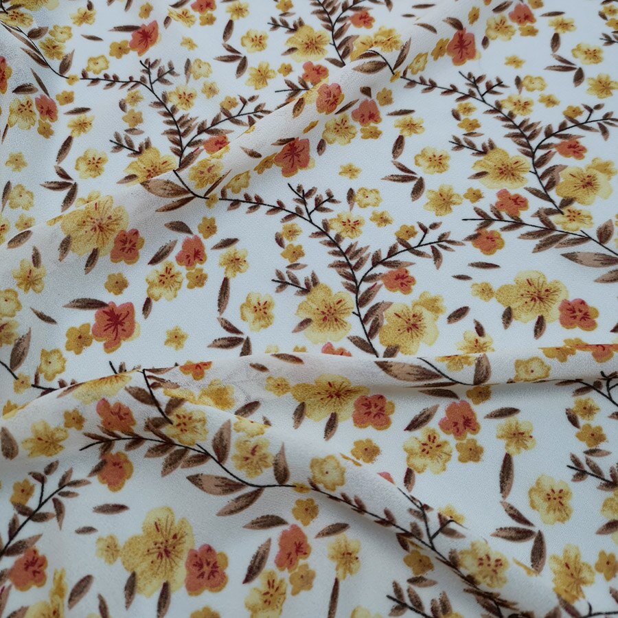 Chiffon Fabric for Dress ON Floral Sewing Craft Material