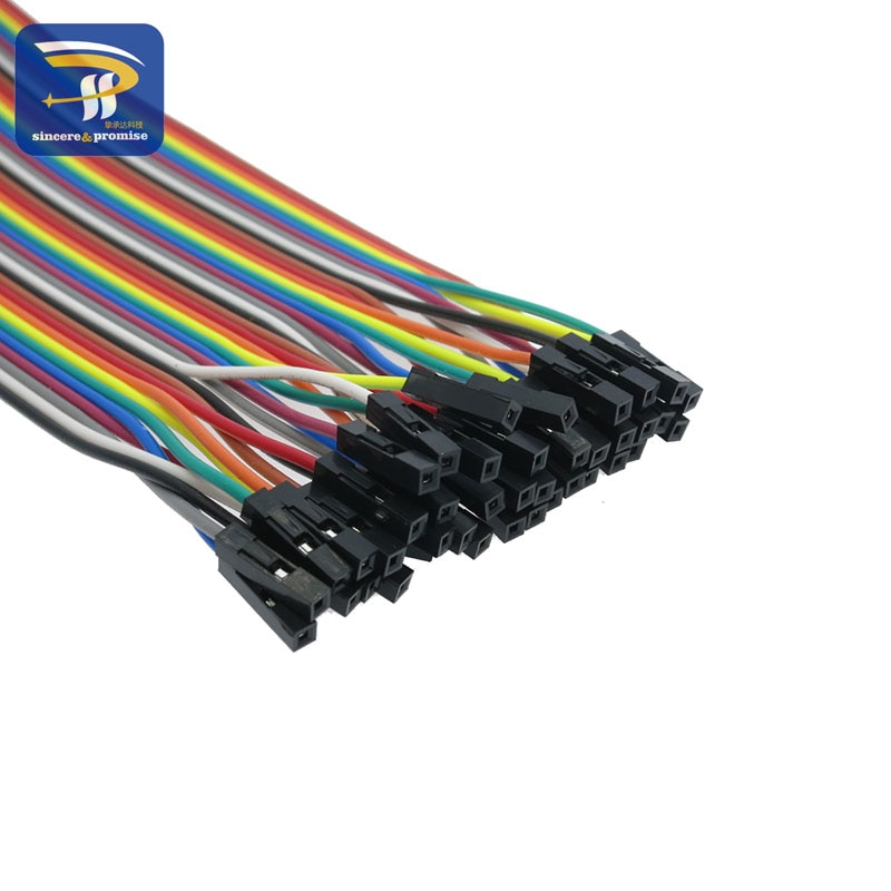 40 stücke in Reihe Dupont Kabel 20cm 2,54mm 1Stift 1 p-1 p Buchse auf Buchse Jumper draht für Arduino Steckbrett