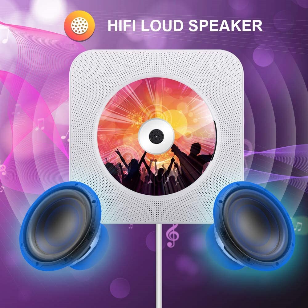 Wall Mounted CD Player With Bluetooth Support FM Radio MP3 Disk Music Player Remote Control Home Stereo Speaker Discman Lecteur