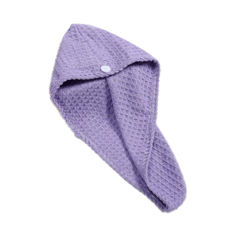 Wafel Driehoek Douche Handdoek Cap Super Absorberende Droog Haar Cap Bad Wrap Hoed Quick Tulband Droog Huishouden Item Toiletartikelen: Purple