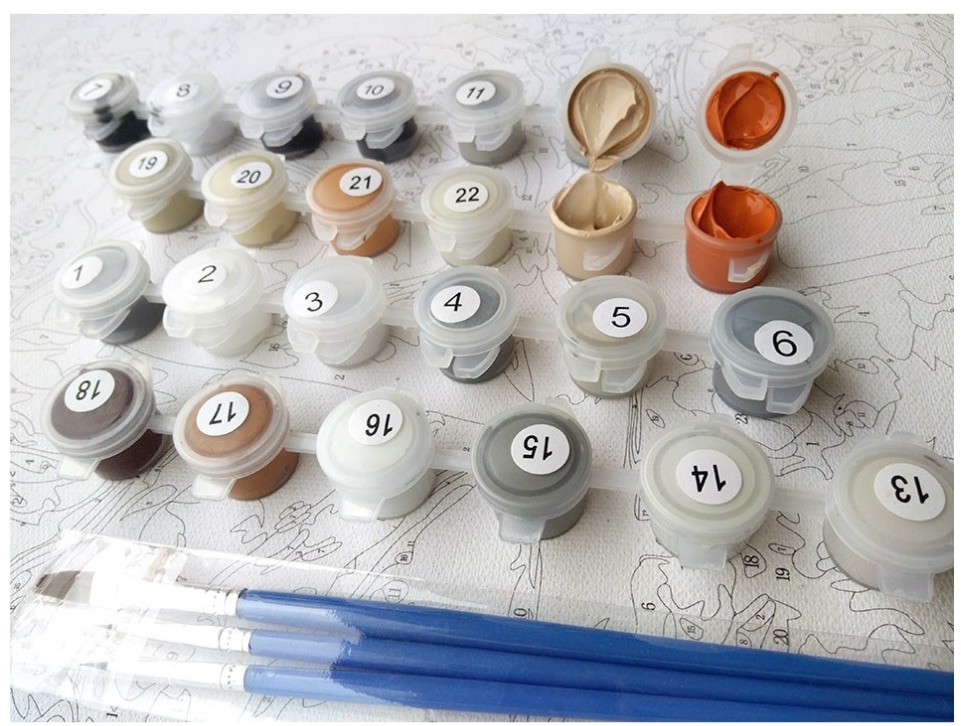 Cuadros de Buda, lienzo, pintura diy al óleo con números, pintura personalizada por conjunto de números, decoración de pared, artes de siete paredes